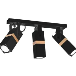 Lampa sufitowa Spot VIDAR Czarny Brązowy 3xGU10