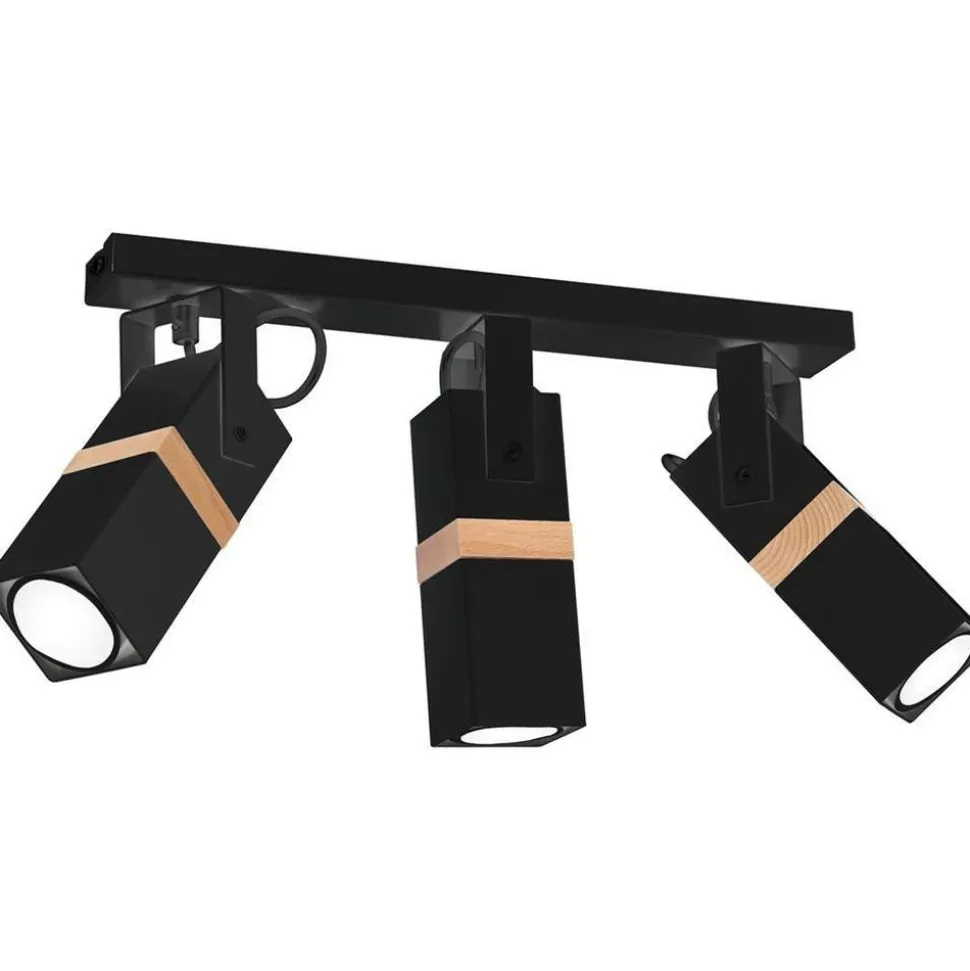 Lampa sufitowa Spot VIDAR Czarny Brązowy 3xGU10