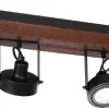 Lampa Sufitowa Spot VIVA WOOD Czarny Brązowy 4xGU10 AR111