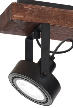 Lampa Sufitowa Spot VIVA WOOD Czarny Brązowy 2xGu10 AR111