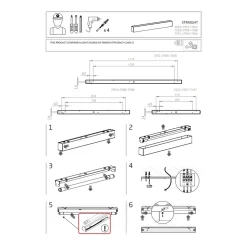 Lampa Sufitowa STRAIGHT Grafitowy 1xT8 22W LED 3000K 123,5cm