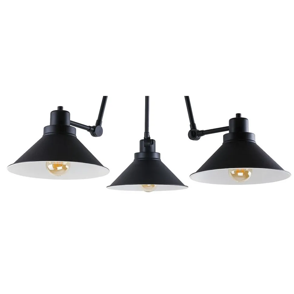 Lampa Sufitowa TECHNO Czarny Biały Metalowe Klosze 3xE27
