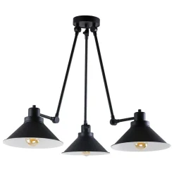 Lampa Sufitowa TECHNO Czarny Biały Metalowe Klosze 3xE27