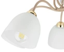 Lampa Sufitowa Tina Beżowa Szkło 5xE27 61 cm