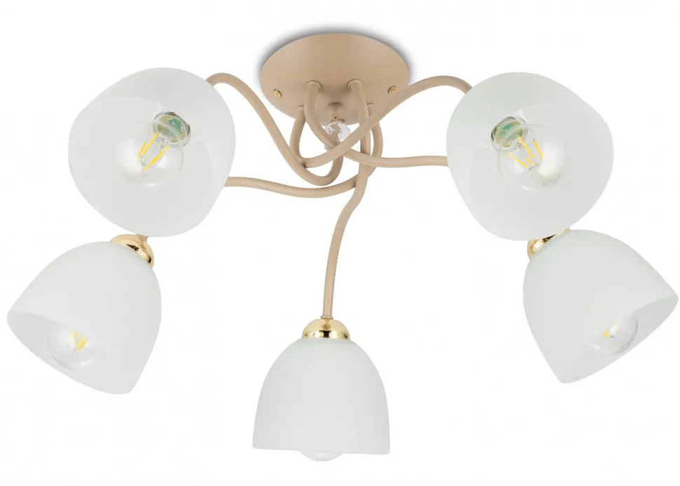 Lampa Sufitowa Tina Beżowa Szkło 5xE27 61 cm