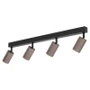Lampa sufitowa TUNE czarna brązowa 4xGU10