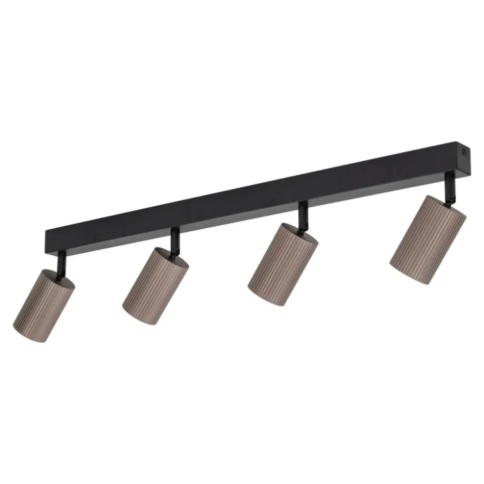 Lampa sufitowa TUNE czarna brązowa 4xGU10