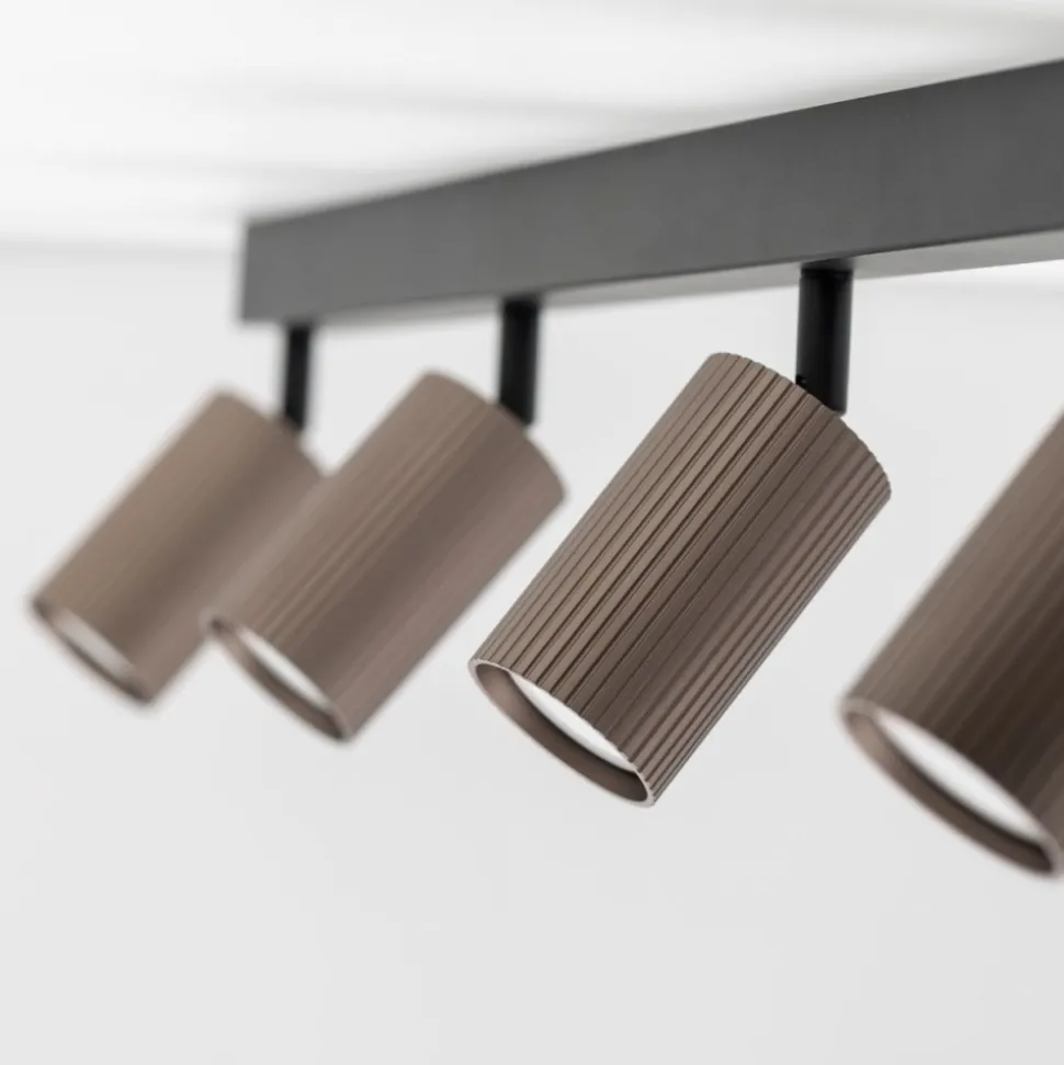 Lampa sufitowa TUNE czarna brązowa 4xGU10