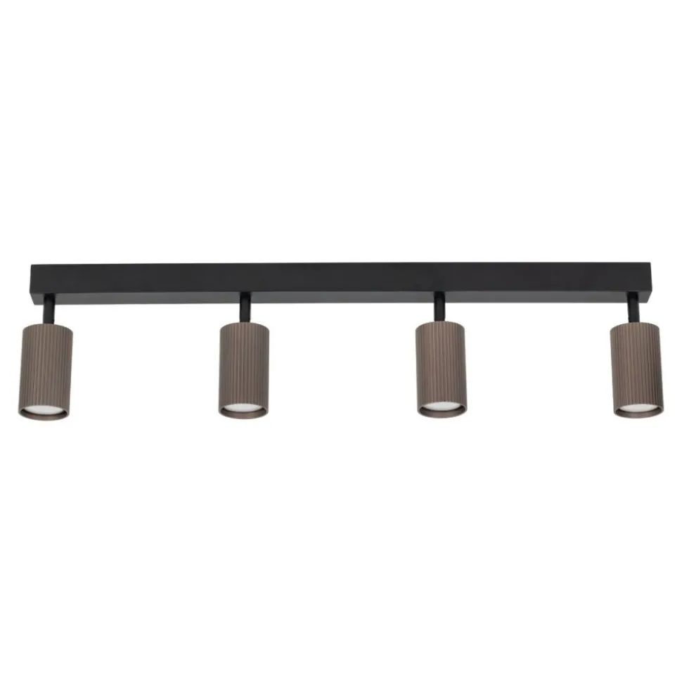 Lampa sufitowa TUNE czarna brązowa 4xGU10