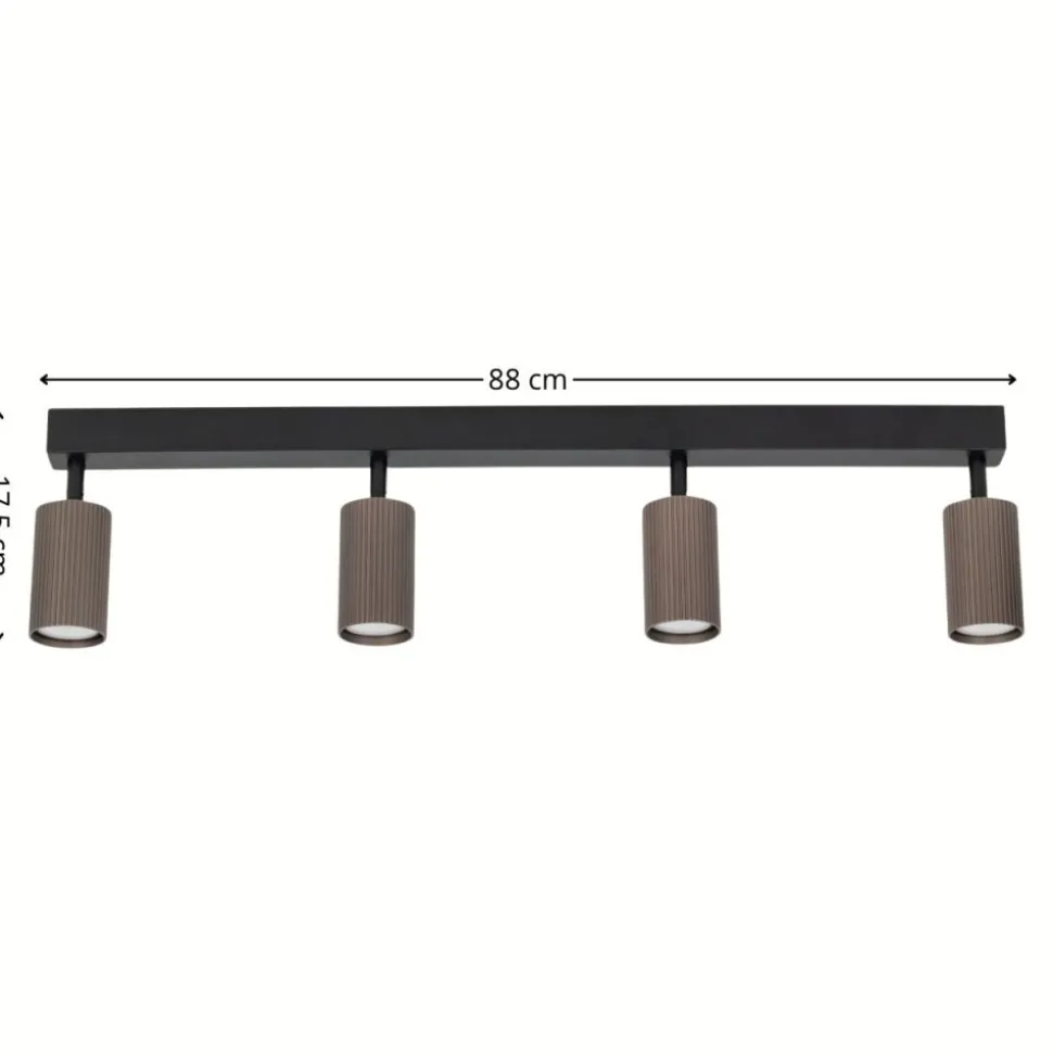 Lampa sufitowa TUNE czarna brązowa 4xGU10