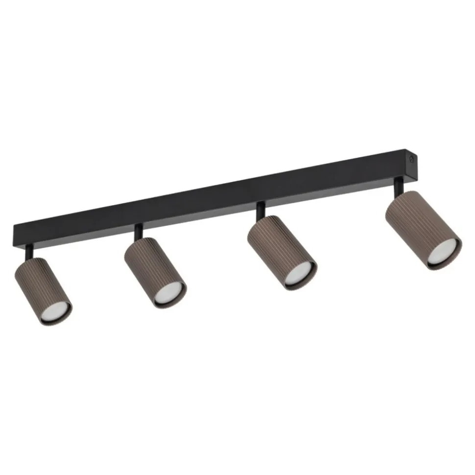 Lampa sufitowa TUNE czarna brązowa 4xGU10