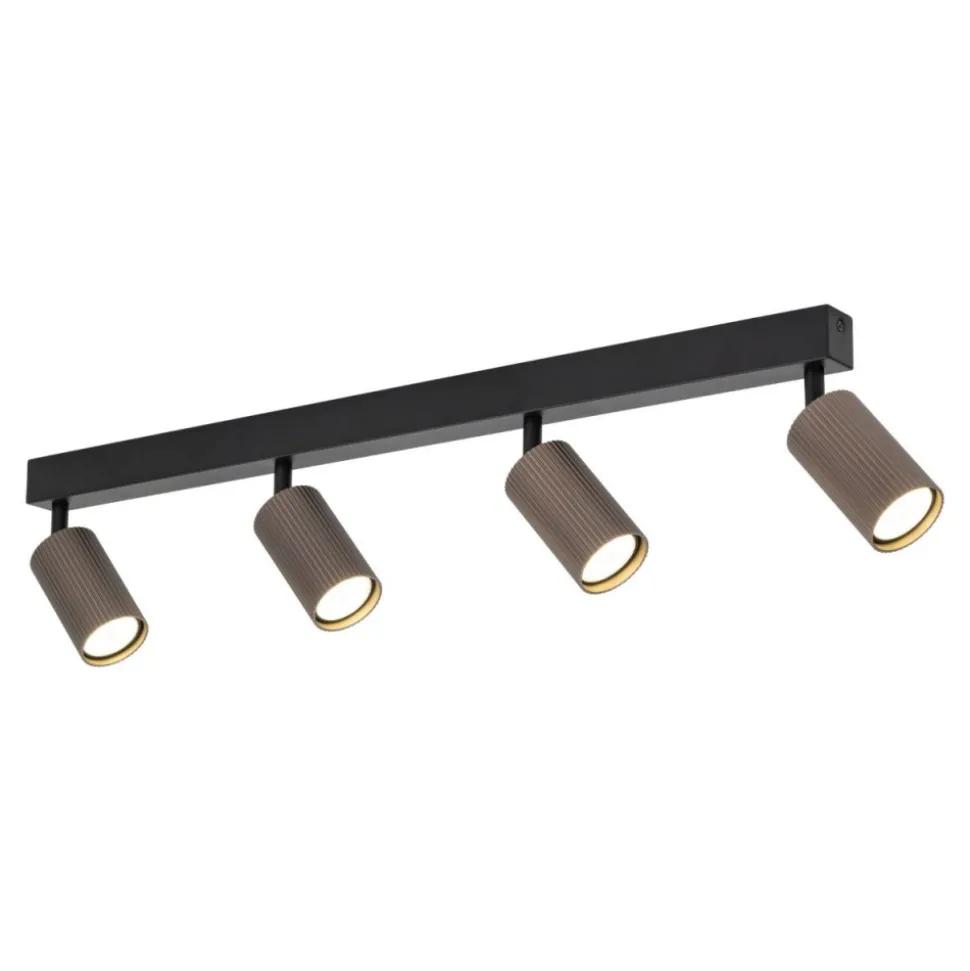 Lampa sufitowa TUNE czarna brązowa 4xGU10