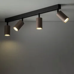 Lampa sufitowa TUNE czarna brązowa 4xGU10