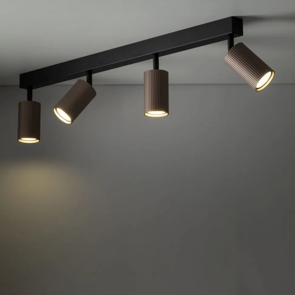 Lampa sufitowa TUNE czarna brązowa 4xGU10