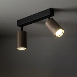 Lampa sufitowa TUNE czarna brązowa 2xGU10