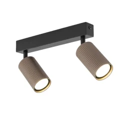 Lampa sufitowa TUNE czarna brązowa 2xGU10