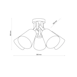 Lampa Sufitowa VAIO Brązowy Biały Abażury 5xE27