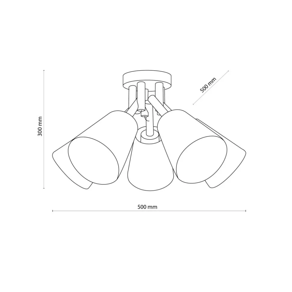 Lampa Sufitowa VAIO Brązowy Biały Abażury 5xE27