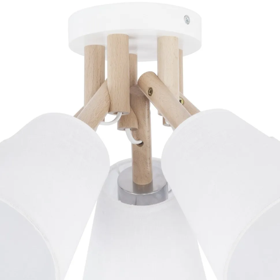 Lampa Sufitowa VAIO Brązowy Biały Abażury 5xE27