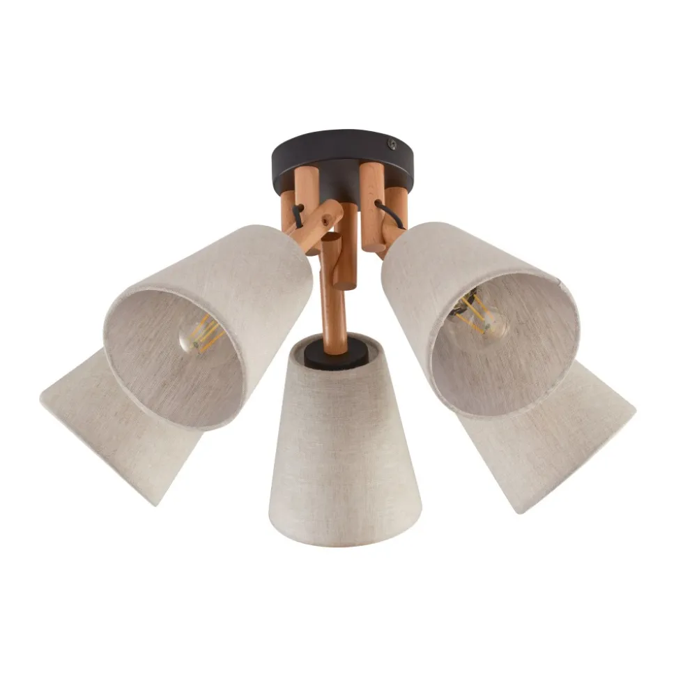 Lampa Sufitowa VAIO Brązowy Szary Abażury 5xE27