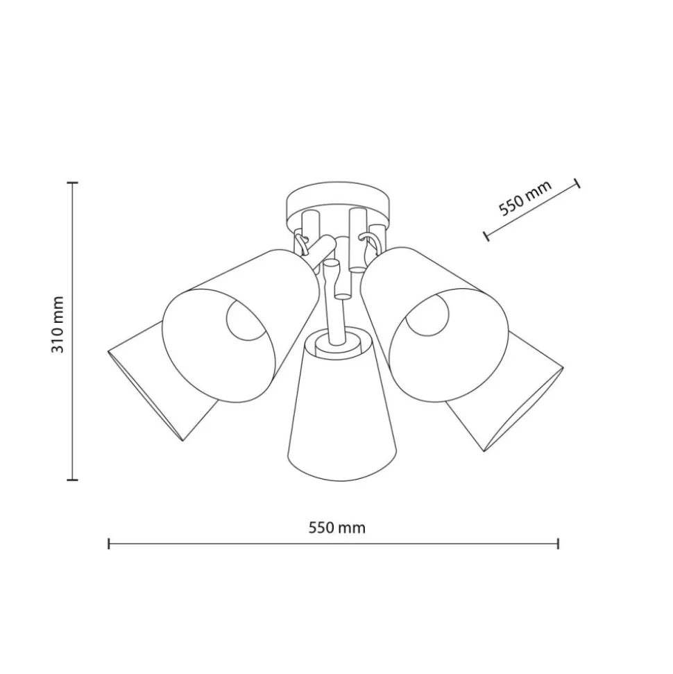 Lampa sufitowa VAIO sabia beżowy abażur len 5xE27