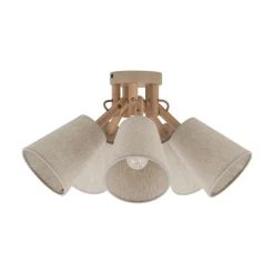 Lampa sufitowa VAIO sabia beżowy abażur len 5xE27