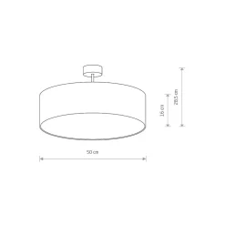 Lampa Sufitowa VIOLET Czarny Abażur 3xE27 50cm