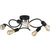 Lampa Sufitowa WAVE Czarny Loft 5xE27