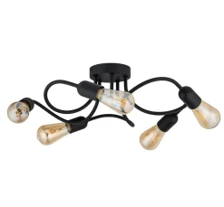 Lampa Sufitowa WAVE Czarny Loft 5xE27