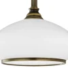 Lampa Sufitowa ZEUS Patyna Biały Szklany Klosz 1xE27 40 cm