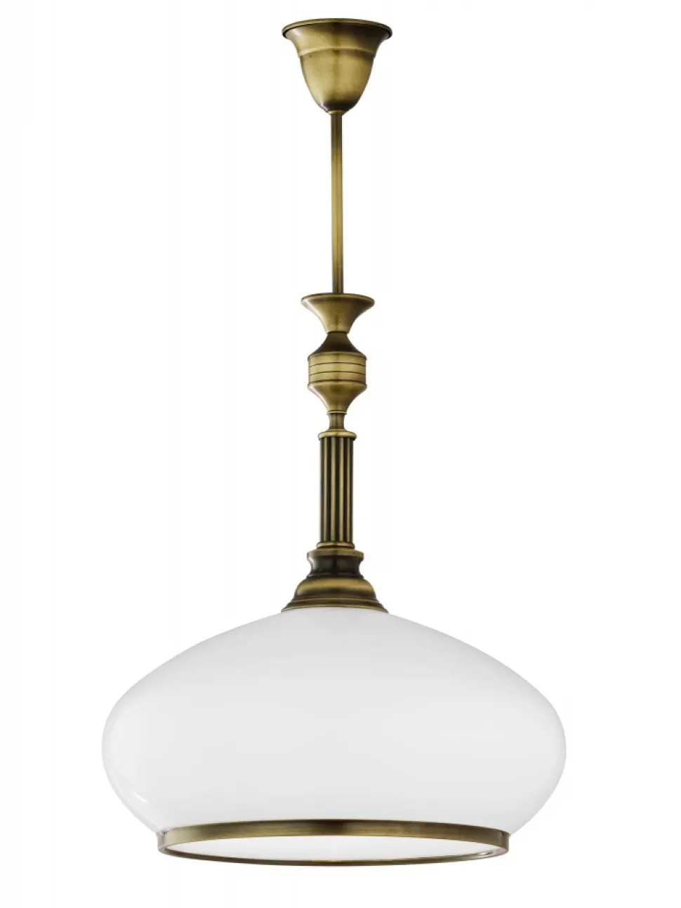 Lampa Sufitowa ZEUS Patyna Biały Szklany Klosz 1xE27 40 cm