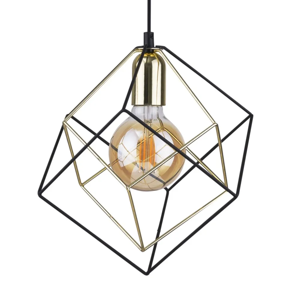 Lampa Wisząca ALAMBRE Czarny Złoty 1xE27
