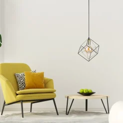 Lampa Wisząca ALAMBRE Czarny Złoty 1xE27