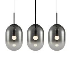 Lampa Wisząca ALIAS Czarny Szklane Klosze 3xE14