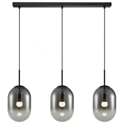 Lampa Wisząca ALIAS Czarny Szklane Klosze 3xE14