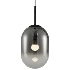 Lampa Wisząca ALIAS Czarny Szklany Klosz 1xE14 24cm