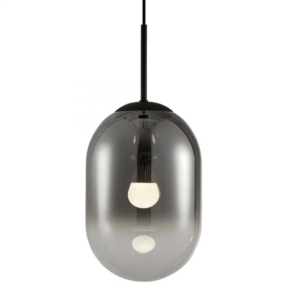 Lampa Wisząca ALIAS Czarny Szklany Klosz 1xE14 24cm