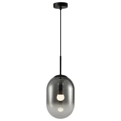 Lampa Wisząca ALIAS Czarny Szklany Klosz 1xE14 24cm
