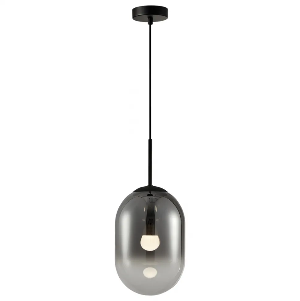 Lampa Wisząca ALIAS Czarny Szklany Klosz 1xE14 24cm