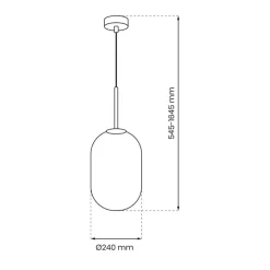 Lampa Wisząca ALIAS Czarny Szklany Klosz 1xE14 24cm