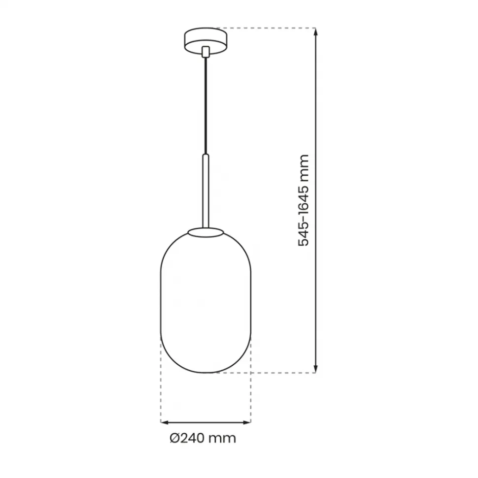 Lampa Wisząca ALIAS Czarny Szklany Klosz 1xE14 24cm