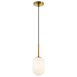 Lampa Wisząca ALIAS Złoty Szklany Klosz 1xE14 12cm