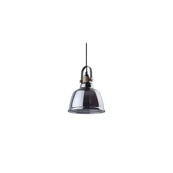 Lampa Wisząca AMALFI Czarny Dymiony Klosz 1xE27 20cm