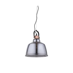 Lampa Wisząca AMALFI Czarny Dymiony Klosz 1xE27 30cm