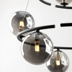 Lampa Wisząca ANABELLE Czarny Grafitowy Szklane Klosze 9xG9