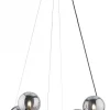 Lampa Wisząca ANABELLE Czarny Grafitowy Szklane Klosze 8xG9