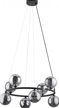 Lampa Wisząca ANABELLE Czarny Grafitowy Szklane Klosze 8xG9