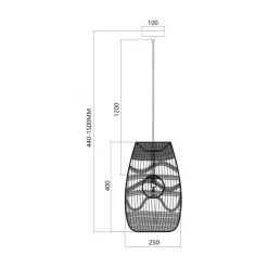 Lampa Wisząca ARONA Abażur Beżowy 1xG9 25cm