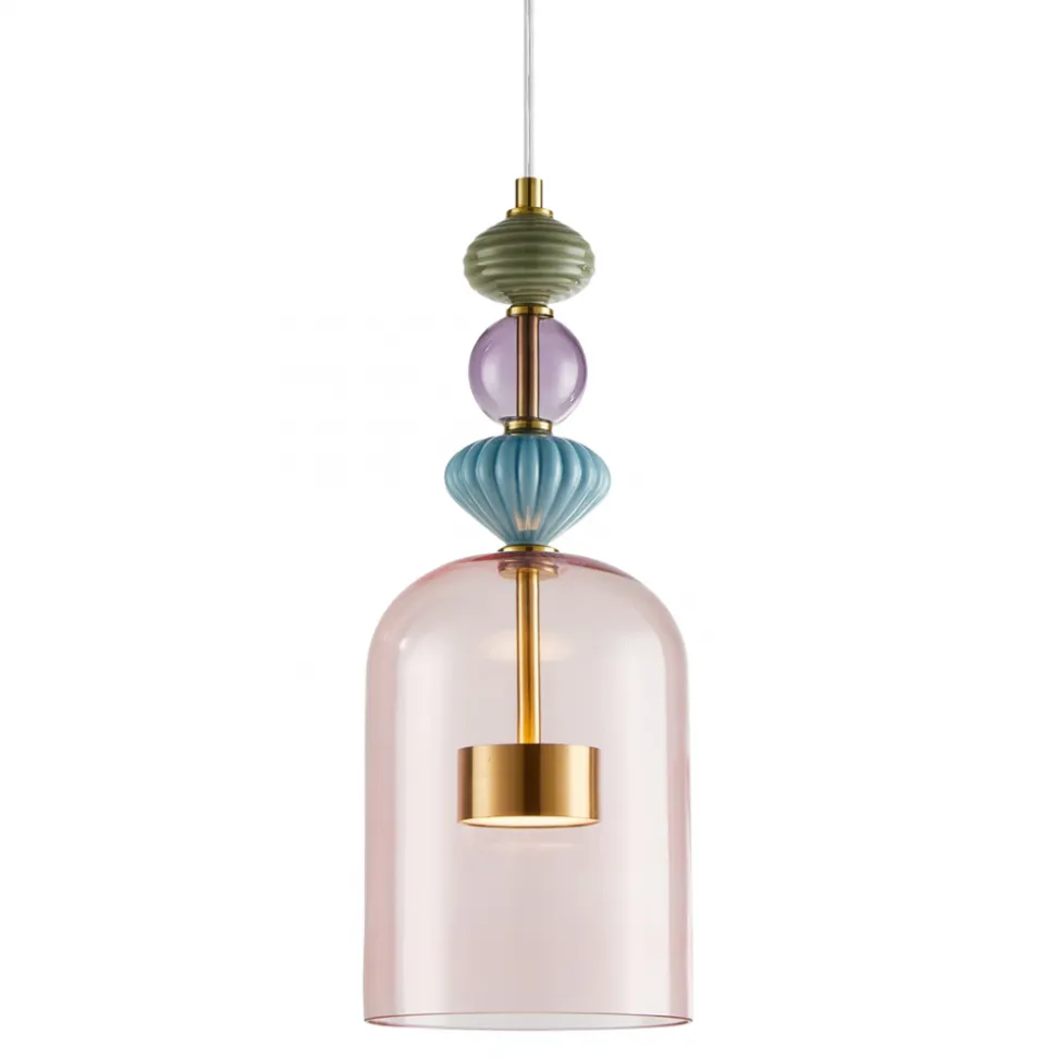 Lampa Wisząca ARTE 12W LED Mosiądz Szklany Klosz 16cm