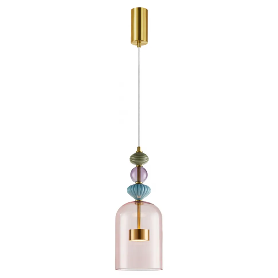 Lampa Wisząca ARTE 12W LED Mosiądz Szklany Klosz 16cm